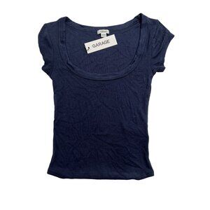 Garage Pamela Scoop Neck Tee in Mariana Blue